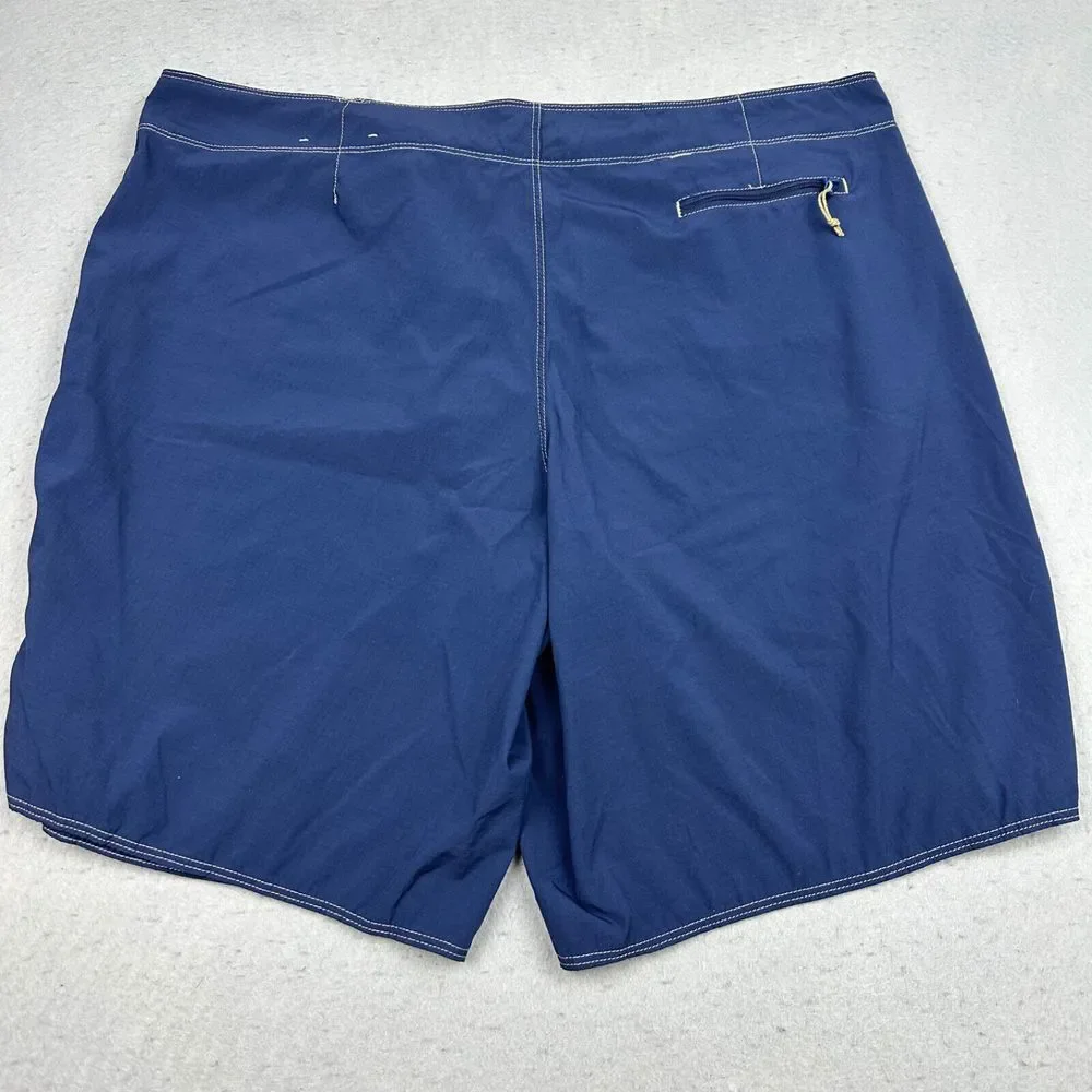 Patagonia Men's Swim Trunks Size 38 Blue Gold Unlined Elastic‎ Drawstring Waist